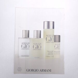 Giorgio Armani Acqua di Gio Vintage Print Ad Advertising Scent Strip Intact